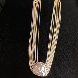 Silpada Vintage 9-Strand Sterling Liquid Silver Necklace & Hammered Pendant